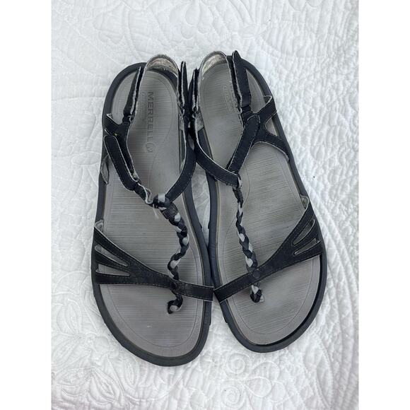 Merrell Women Gray Strap Beach Vacation Summer Sandals Size 8 - Great Condition! - Picture 6 of 9